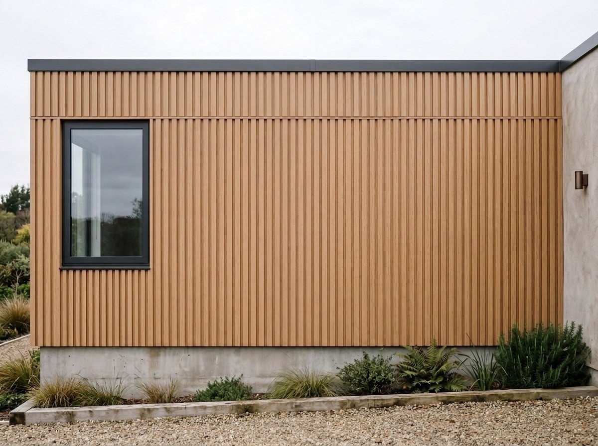 Fachada — Madera clara con vetas